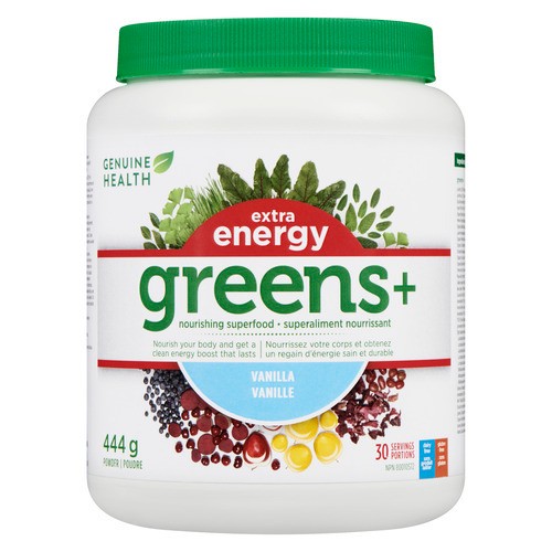 Genuine Health Greens+ Nourishing Superfood Powder Extra Energy Vanilla 444 g