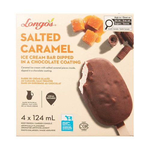 Longo's Ice Cream Bars Salted Caramel 4 x 124 ml