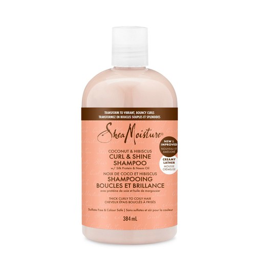 SheaMoisture Curl And Shine Shampoo For Thick Curly Hair Coconut & Hibiscus  384 ml