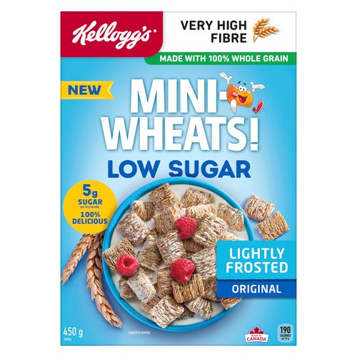 Kellogg's Mini Wheats Cereal Low Sugar Lightly Frosted Original 450 g