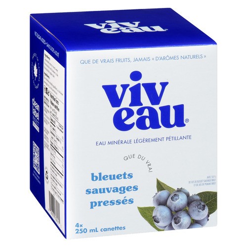 Viveau Sparkling Water Ready To Drink Blueberry 4 x 250 ml (cans)
