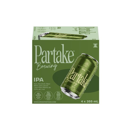 Partake Non Alcoholic Beer IPA 4 x 355 ml (cans)