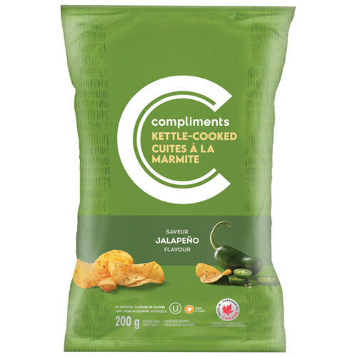 Compliments Kettle Cooked Potato Chips Jalapeño 200 g