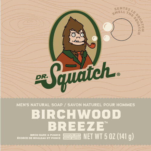 Dr. Squatch Men's Natural Bar Soap Birchwood Breeze 141 g