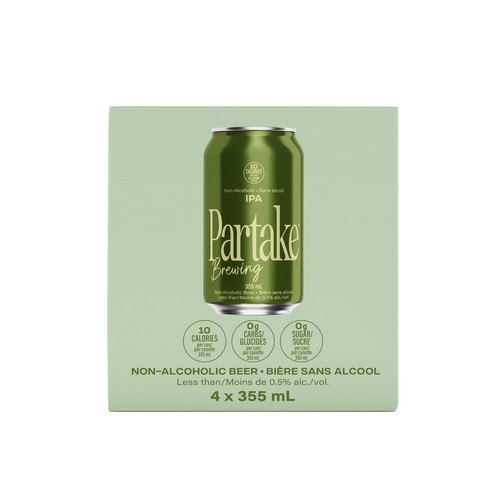 Partake Non Alcoholic Beer IPA 4 x 355 ml (cans)