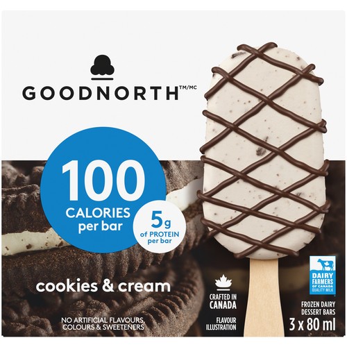 Goodnorth Cookies & Cream Frozen Dessert Bars 3 x 80 mL