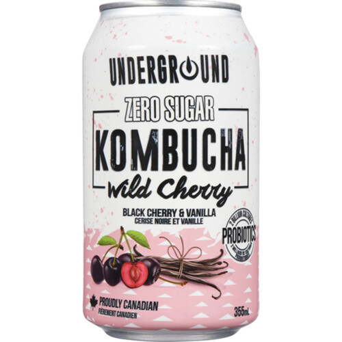 Underground Beverages Kombucha Wild Cherry 355 ml (can)