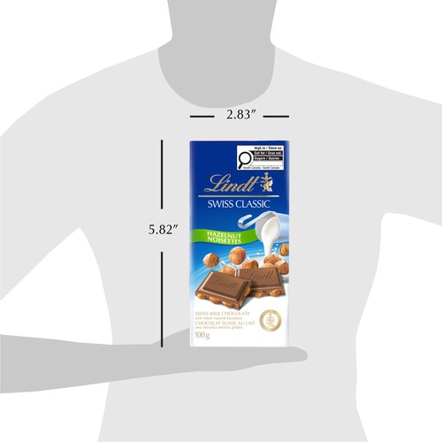 Lindt Swiss Classic Milk Chocolate Bar Hazelnut 100 g