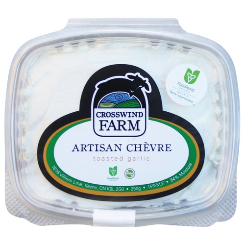 Crosswind Farms Chevre Artisan Goat Cheese Toasted Garlic 250 g