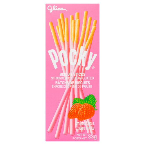 Glico Pocky Cream Coated Biscuit Sticks Strawberry 33 g