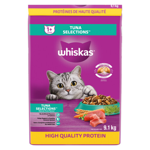 Whiskas Selections Adult Dry Cat Food With Real Tuna 9.1 kg