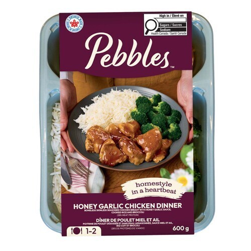 Pebbles Frozen Dinner Honey Garlic Chicken Breast 600 g