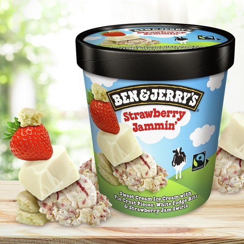 Ben & Jerry's Ice Cream Strawberry Jammin With Fairtrade Ingredients 473 ml