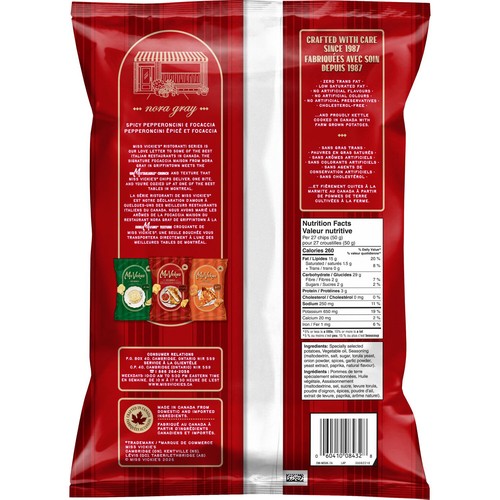 Miss Vickie's Kettle Cooked Potato Chips Spicy Pepperoncini & Focaccia Flavoured 190 g