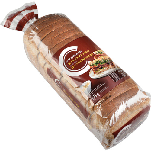 Compliments Sandwich Bread 100% Whole Wheat 675 g