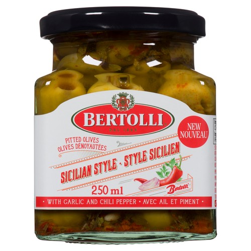 Bertolli Pitted Olives Sicilian Style 250 ml