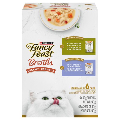 Fancy Feast Broths Wet Cat Food Creamy Collection Variety Pack 6 x 40 g