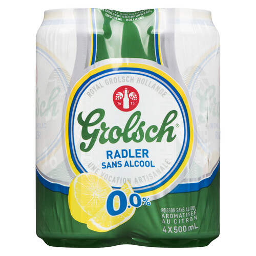 Grolsch Radler Non Alcoholic Beer Lemon 4 x 500 ml (cans)