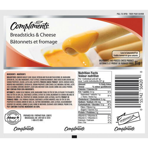 Compliments Breadsticks & Cheese 81 g