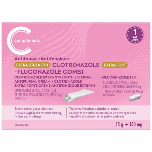 Compliments Clotrimazole Fluconazole Extra Strength Combi Pack 