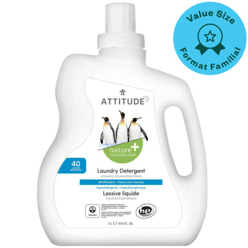 Attitude Nature + Laundry Detergent Wildflowers 40 loads 2 L