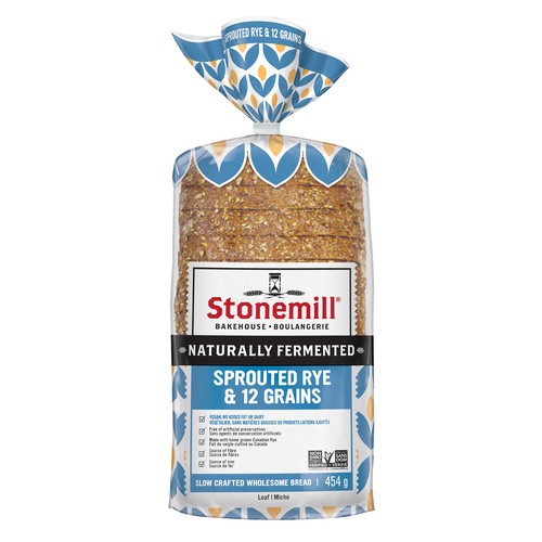 Stonemill Bakehouse Honest Wellness Sprouted Rye & 12 Grains Bread 454 g