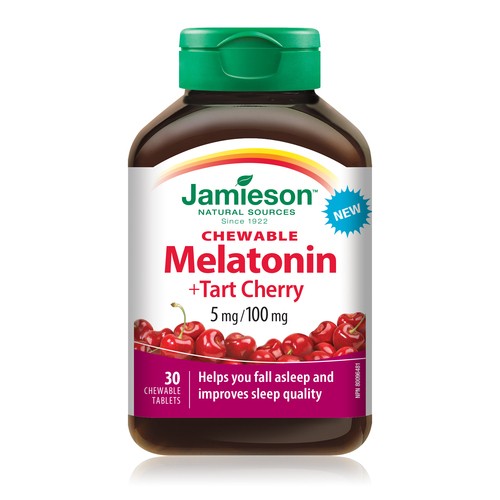 Jamieson Melatonin Chewable Tablets Tart Cherry 30 Count