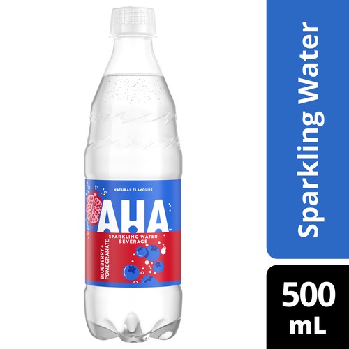 Aha Sparkling Water Blueberry and Pomegranate 500 ml (bottle)