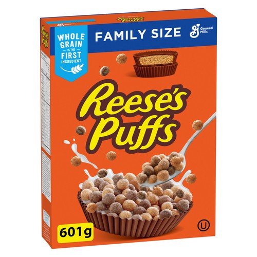 Reese's Puffs Cereal Peanut Butter Chocolate Family Size 601 g