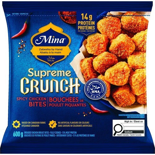 Mina Supreme Crunch Frozen Chicken Bites Spicy 600 g