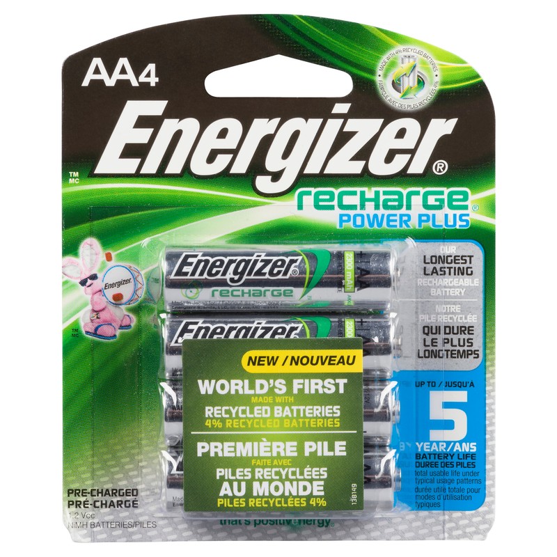 Pack 4 Piles AA Rechargeables Energizer Power Plus – 2000 MAh – Préchargées – Japon