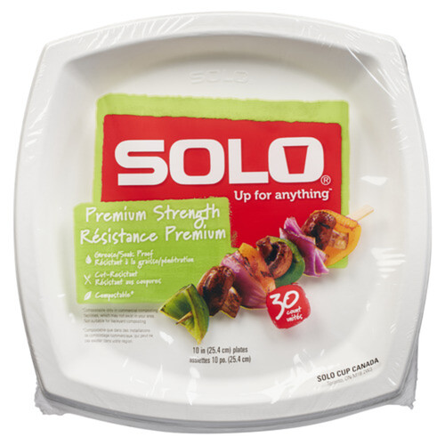 Solo Assiettes sucre à canne résistance premium 10 po 30 un