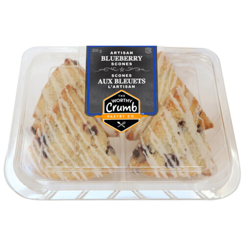 The Worthy Crumb Artisan Blueberry Scones 300 g