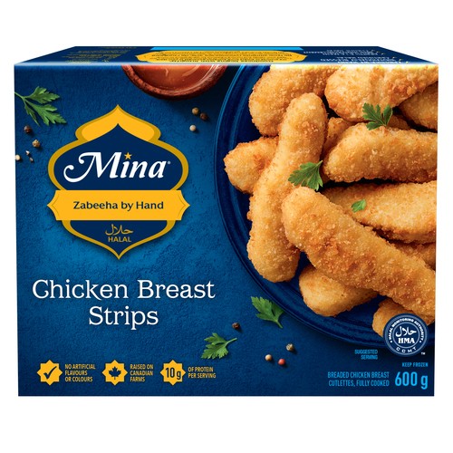Mina Halal Frozen Chicken Breast Strips 600 g