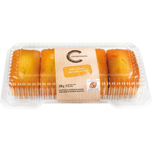 Compliments Loaf Cakes Mini Cornbread 4 x 57 g (frozen)