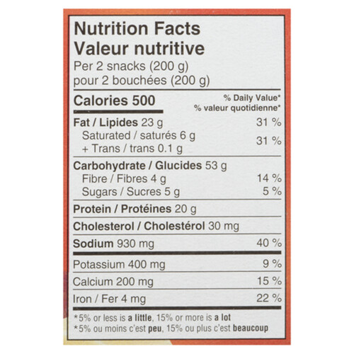 toppers macaroni pizza nutrition facts