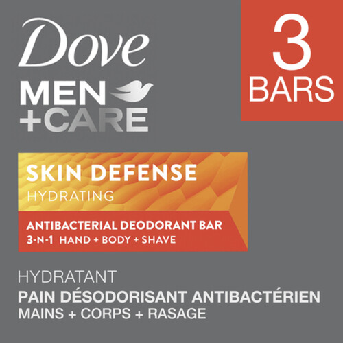 Dove Men+Care Antibacterial Deodorant Bar Soap Skin Defense 318 g