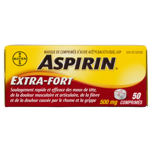 Aspirin ASA Extra Strength Pain Relief Tablets 50 EA