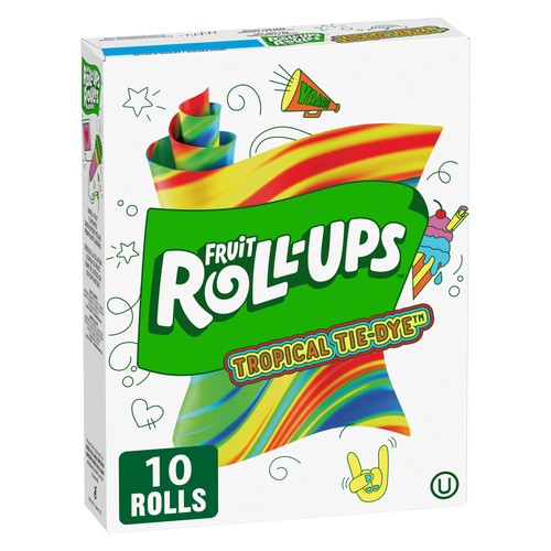 Betty Crocker Fruit Roll-Ups Gluten-Free Fruit Flavoured Snacks Tropical Tie-Dye 141 g