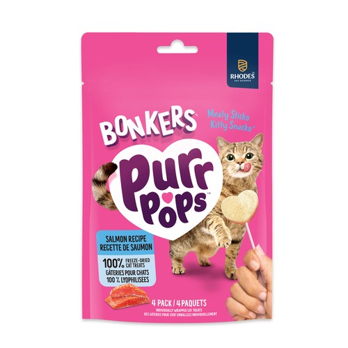 Bonkers Purr Pops Cat Treats Lip Smackin' Salmon 5.6 g