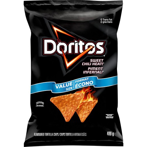 Doritos Tortilla Chips Sweet Chili Heat! Flavoured Value Size 400 g