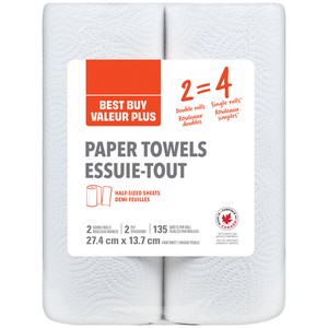 Best Buy Paper Towel 2-Ply 2 Double Rolls x 135 Sheets - Voilà Online ...