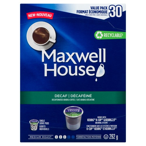 Maxwell House Decaf Coffee Keurig 30 K-Cup Pods 292 g