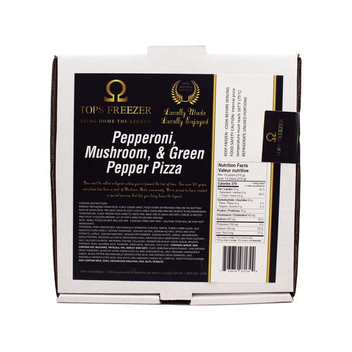 Tops Freezer Pizza Pepperoni Mushroom Green Pepper 325 g