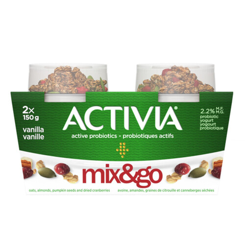 Activia Mix & Go Probiotics Yogurt Vanilla 2 x 150 g