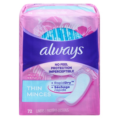 Always Daily Panty Liners Non Wing Unscented 72 Count