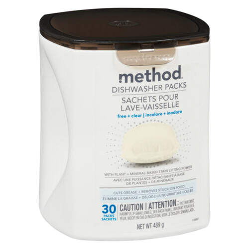 Method Dishwasher Detergent Packs Free & Clear 30 EA Voilà Online