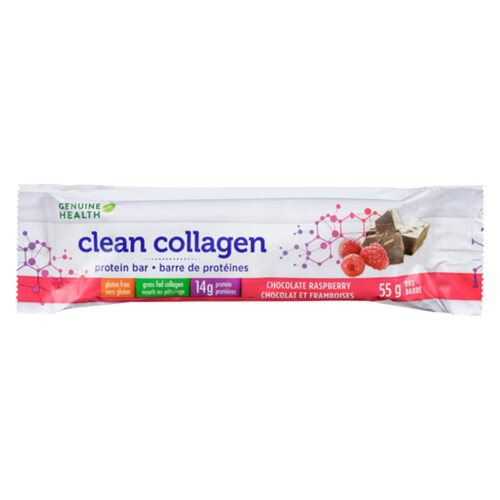 Genuine Health Clean Collagen Protien Bar Chocolate Raspberry 55 g