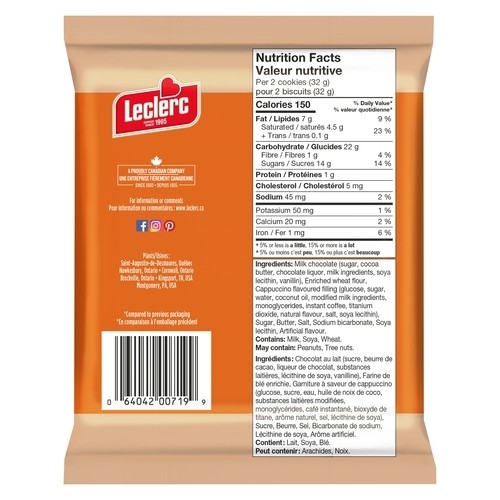 Leclerc Celebration Milk Chocolate Coated Cookies Cappuccino Truffle 240 g