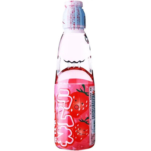 Hata Flavoured Ramune Soda Strawberry 200 ml (bottle)